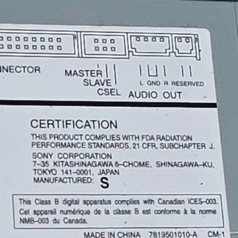 Sony CRX216E-DR CD-R/RW Internal Drive ATAPI IDE 52x DP/N 0F1359 Vintage 2003